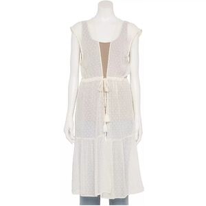LC Lauren Conrad Swiss Dot Duster Vest Sheer Swim Suit Cover Up